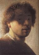 Rembrandt Harmensz Van Rijn Sjalvportratt at about 21 ars alder France oil painting artist